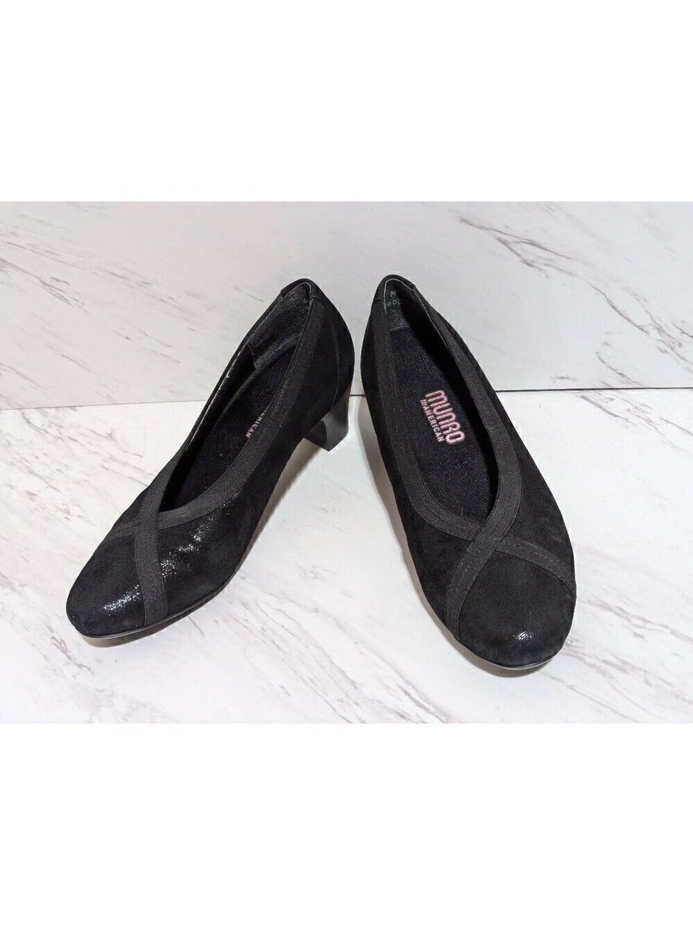 Munro Women's Black Comfort Slip-On Round Toe Pumps Size 6